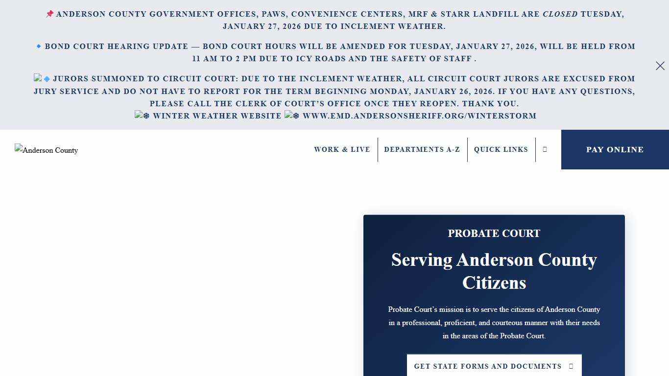 Probate Court - Anderson County South Carolina